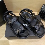 Women'Roman thick sole casual sandals black 8888-1