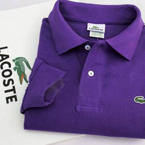 5A Classic Fit Long Sleeve Polo Shirt Purple