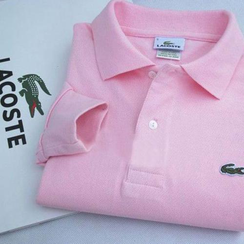 5A Classic Fit Long Sleeve Polo Shirt Pink