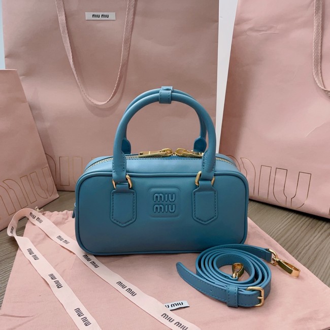 5A Arcadie Leather Bag Handbag Blue