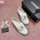 5A Quilted Tab Loafers White Leather
