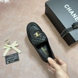 5A Quilted Tab Loafers Black Leather