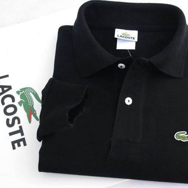 5A Classic Fit Long Sleeve Polo Shirt Black
