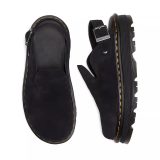 5A Zebzag Suede Slingback Platform Mule Black