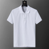 5A Spring Summer Flocked Printed Short Sleeve Polo Shirt White 30106#