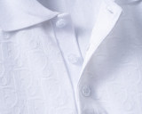5A Spring Summer Flocked Printed Short Sleeve Polo Shirt White 30106#