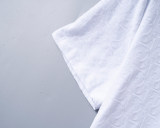 5A Spring Summer Flocked Printed Short Sleeve T-Shirt White 25040#