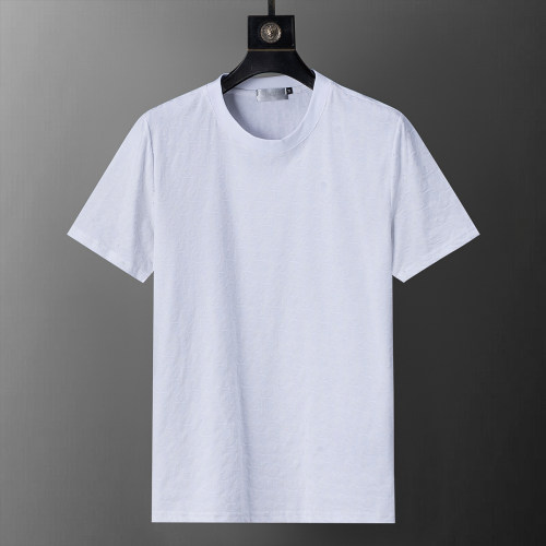 5A Spring Summer Flocked Printed Short Sleeve T-Shirt White 25040#