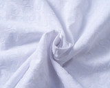 5A Spring Summer Flocked Printed Short Sleeve T-Shirt White 25040#