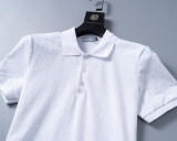 5A Spring Summer Flocked Printed Short Sleeve Polo Shirt White 30106#