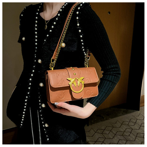 5A Women's Shoulder Bag Imprimé Logo Handbag Brown