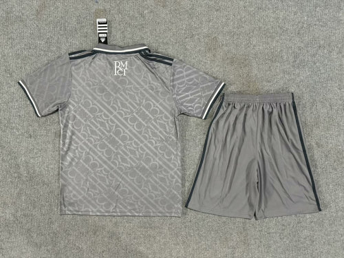 5A 24~25 Real Madrid Third Away Kit - Charcoal Grey Jersey & Shorts Set