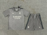 5A 24~25 Real Madrid Third Away Kit - Charcoal Grey Jersey & Shorts Set