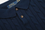 Original Men's Pony Logo Cotton Cable Knit Polo Shirt with Button Collar