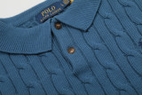 Original Men's Pony Logo Cotton Cable Knit Polo Shirt with Button Collar
