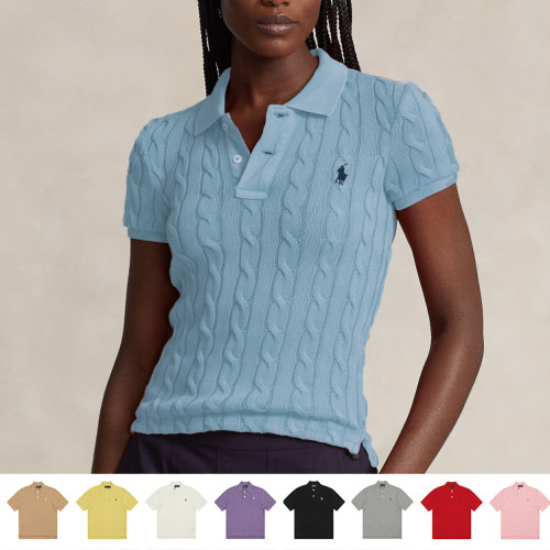 Original Women's Pony Logo Cotton Cable Knit Polo Shirt