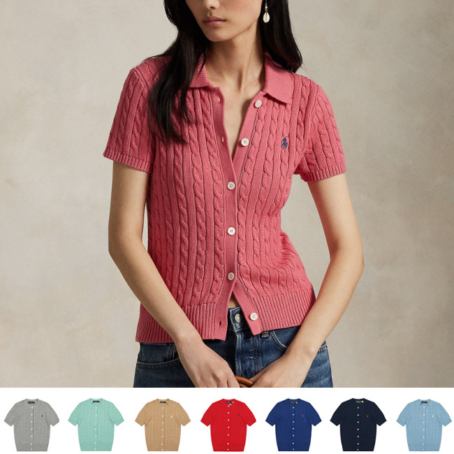 Original Women's Pony Logo Cotton Cable Knit T-shirt