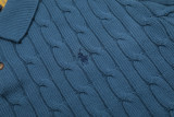 Original Men's Pony Logo Cotton Cable Knit Polo Shirt with Button Collar
