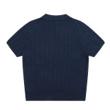 Original Men's Pony Logo Cotton Cable Knit Polo Shirt with Button Collar