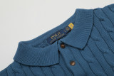 Original Men's Pony Logo Cotton Cable Knit Polo Shirt with Button Collar