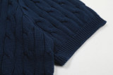 Original Men's Pony Logo Cotton Cable Knit Polo Shirt with Button Collar