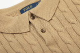 Original Men's Pony Logo Cotton Cable Knit Polo Shirt with Button Collar
