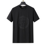 5A Unisex Cotton Embroidery T-shirt Black