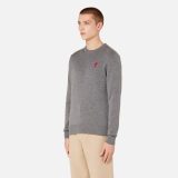 5A Coeur Embroidered Logo Crew Neck Sweater Grey