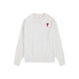5A Coeur Embroidered Logo Crew Neck Sweater White