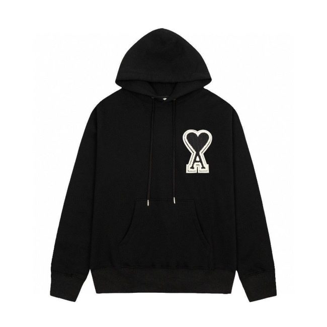 5A Coeur Embroidered Logo Hoodie Black