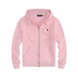5A Normal quality Double-Knit Full-Zip Hoodie Pink
