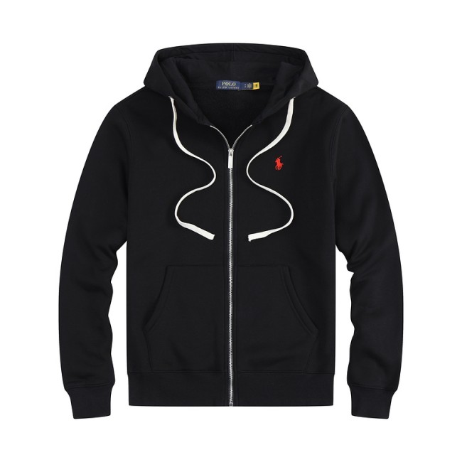 5A Normal quality Double-Knit Full-Zip Hoodie Black