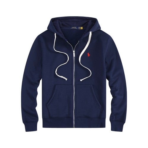 5A Normal quality Double-Knit Full-Zip Hoodie Blue