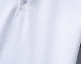 5A Spring Summer Flocked Print Logo Short Sleeve Polo Shirt White 30109#