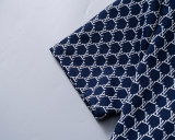 5A Spring Summer Jacquard Logo Short Sleeve Polo Shirt Blue 30114#