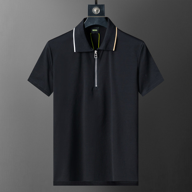 5A Spring Summer Simple Short Sleeve Polo Shirt Black 30096#