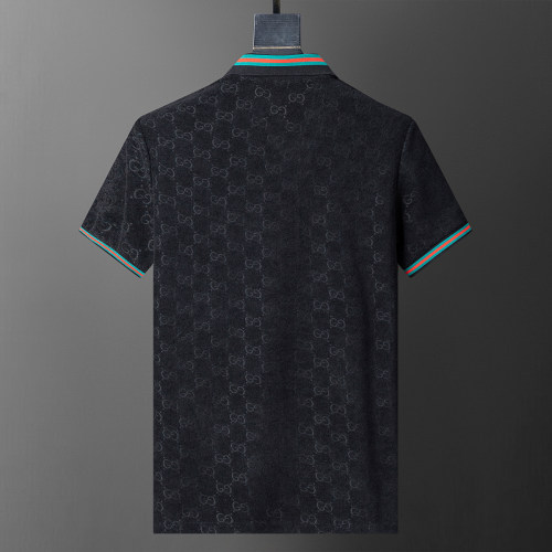 5A Spring Summer Jacquard Logo Short Sleeve Polo Shirt With Pocket Black 30110#
