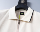 5A Spring Summer Simple Short Sleeve Polo Shirt Apricot 30096#