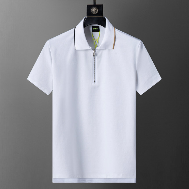 5A Spring Summer Simple Short Sleeve Polo Shirt White 30096#