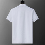 5A Spring Summer Flocked Print Logo Short Sleeve Polo Shirt White 30109#