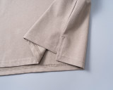 5A Spring Summer Embroidered Logo Short Sleeve Polo Shirt Khaki 30079#
