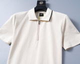 5A Spring Summer Simple Short Sleeve Polo Shirt Apricot 30096#