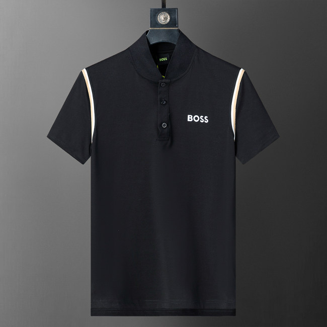 5A Spring Summer Embroidered Logo Short Sleeve Polo Shirt Black 30098#