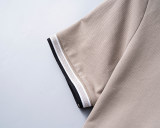 5A Spring Summer Embroidered Logo Short Sleeve Polo Shirt Khaki 30079#