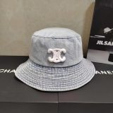 5A Simple Embroidered Logo Denim Bucket Hats