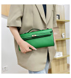 5A Women's Simple Solid Color Kelly Cut Pochette Green