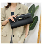 5A Women's Simple Solid Color Kelly Cut Pochette Black