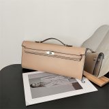 5A Women's Simple Solid Color Kelly Cut Pochette Khaki