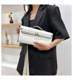 5A Women's Simple Solid Color Kelly Cut Pochette White
