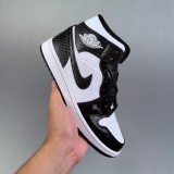 5A Air Jordan 1 Mid Basketball Shoes Black White